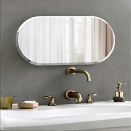 Frameless Wall Large Oval Vanity Mirror for Bedroom, Bathroom, Living Room - Clear - thumbnail 4