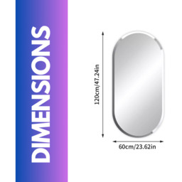 Frameless Wall Large Oval Vanity Mirror for Bedroom, Bathroom, Living Room - Clear - thumbnail 2