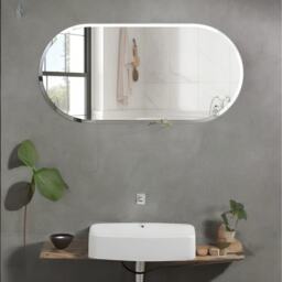 Frameless Wall Large Oval Vanity Mirror for Bedroom, Bathroom, Living Room - Clear - thumbnail 5