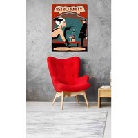 Retro Party - Wrapped Canvas Graphic Art Print - Red / 31cm / 41cm - thumbnail 1
