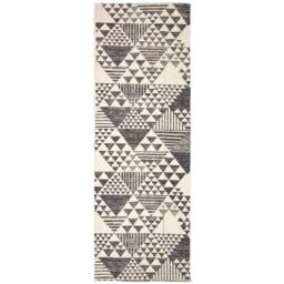 Homescapes Delphi Black and White Cotton Printed Rug - Black / 200cm - thumbnail 3