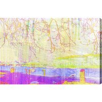 London Eye View Tree Tops Graphic Art Wrapped on Canvas - Yellow / 112cm