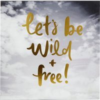 Madera Let's Be Wild + Free Wall Plaque - Gold, Grey