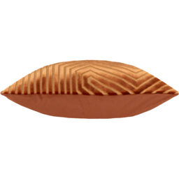 Evoke Cut Velvet Cushion - Orange / 55cm / Polyester - thumbnail 3