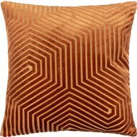 Evoke Cut Velvet Cushion - Orange / 55cm / Polyester