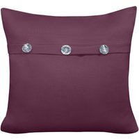 Mock Button Gem Stone Fashion Cushion - Plum
