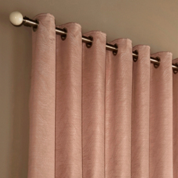 Set of 2 Himalaya Jacquard Eyelet Curtains - Blush Pink / 229cm / 168cm - thumbnail 2