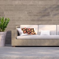 Hand Drawn Simple Flowers Outdoor Cushion - Orange / 60cm - thumbnail 1