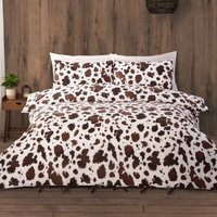 Cow Print Duvet Set - Brown / Double