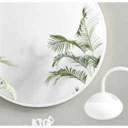 Emma Round White Frame Wall Mirror - White / 80cm - thumbnail 4
