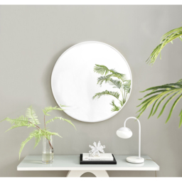 Emma Round White Frame Wall Mirror - White / 80cm - thumbnail 3