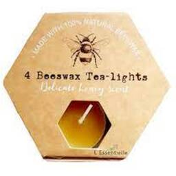 4 Beeswax Tealights - yellow - thumbnail 2