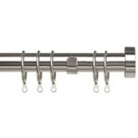 25-28mm Stud End Chrome Metal Curtain Pole Set - Chrome / 170cm - image 1