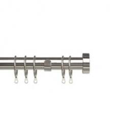 25-28mm Stud End Chrome Metal Curtain Pole Set - Chrome / 170cm - thumbnail 2