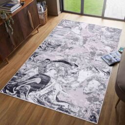 Emperor Solarius Modern Grunge Marbling Abstract Area Rugs - Silver / 120x170 cm Rectangle - thumbnail 4