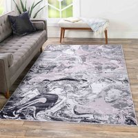 Emperor Solarius Modern Grunge Marbling Abstract Area Rugs - Silver / 120x170 cm Rectangle - thumbnail 1