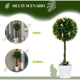 HOMCOM Artificial Ball Trees with Flower - Pink - thumbnail 5