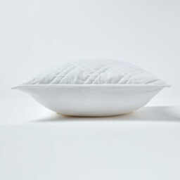 Homescapes Quilted Velvet Cushion Cover Geometric Paragon Diamond Pattern - Off white - thumbnail 2