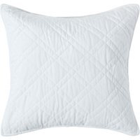 Homescapes Quilted Velvet Cushion Cover Geometric Paragon Diamond Pattern - Off white