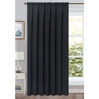 Linen Look Black Voile Panel Curtain - Black / 72in