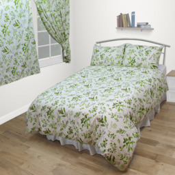 Herb Garden Fitted Sheet Cotton Green White - Multi / Double - thumbnail 2
