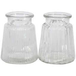 Ribbed Glass Meadow Vase  - Clear - thumbnail 2