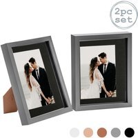 "3D Box Photo Frame - 8 x 10"" with 5x7"" Mount - Pack of 2 - Grey/Black" - image 1