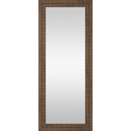 Nyla Wood Effect Striped Mirror - Brown - thumbnail 2