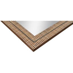 Nyla Wood Effect Striped Mirror - Brown - thumbnail 4