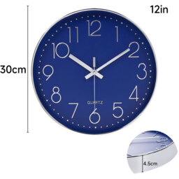 12-Inch Colourful Quartz Wall Clock - Blue - thumbnail 2