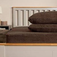 Pack of Teddy Fleece Pillowcases - Chocolate / 2 - image 1