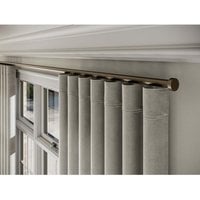 28mm Styleline Gliding Curtain Pole Set with Stud End - Taupe - Taupe / 390cm