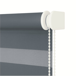 Day  Night Zebra Roller Blind (165cm drop) - Grey / 55cm - thumbnail 3