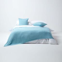 Cotton Cable Knit Cushion Cover - Pastel Blue - thumbnail 4