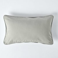 Homescapes Cotton Plain Cushion Cover - Grey / 50cm
