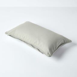 Homescapes Cotton Plain Cushion Cover - Grey / 50cm - thumbnail 3