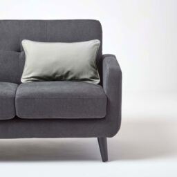 Homescapes Cotton Plain Cushion Cover - Grey / 50cm - thumbnail 4
