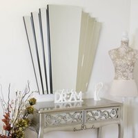Chrysler All Glass Modern Classic Wall Mirror 100 x 100cm - Silver - thumbnail 1