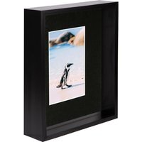 "Nicola Spring 8"" x 10"" 3D Deep Box Photo Frame - 4"" x 6"" Mount - Black/Black" - thumbnail 1