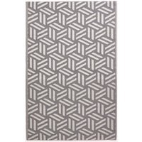Homescapes Outdoor Rug Luxury Waterproof Reversible, Grey Luna Geometric - Grey / 180cm