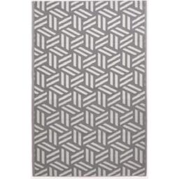 Homescapes Outdoor Rug Luxury Waterproof Reversible, Grey Luna Geometric - Grey / 180cm - thumbnail 4