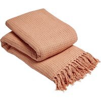 Lisbon Pure Cotton Honeycomb Throw - Spice / 254cm / 178cm