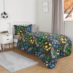 Graphic Football Reversible Duvet Set - Black / Double - thumbnail 4