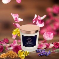 Rose Geranium, Lavender, Ylang Ylang and Vetiver Aromatherapy Candle - White - thumbnail 1