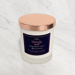 Rose Geranium, Lavender, Ylang Ylang and Vetiver Aromatherapy Candle - White - thumbnail 2