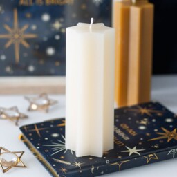 Star Shaped Unscented Taper Candle - Cream - thumbnail 2