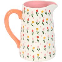 Something Different Tulip Flower Jug - White/Pink