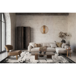 Mayfair Living Room Area Rug Metallic Sheen Contemporary Modern Frame Design - Black / 230cm - thumbnail 3