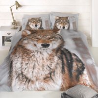 Wolf Polycotton Duvet Set With Pillowcase - Multicolor - image 1
