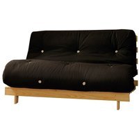 Black 4ft Premium Luxury Wooden Futon Sofa Bed - Black